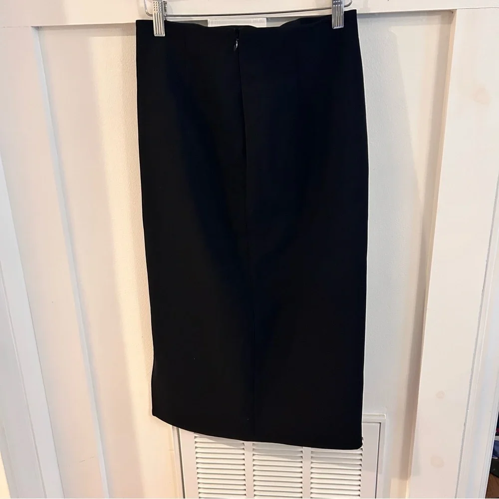 INTERMIX Black Scuba side slit Pencil Skirt small